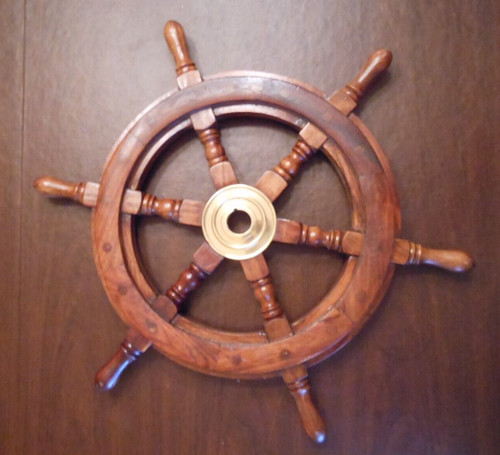 Nautical wooden ship steering - ship,