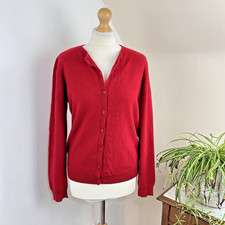 Pop of Red Cashmere Cardigan