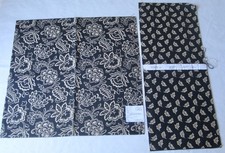 Laura Ashley Two Fabric Remnant/Sample Oakdale Royal Oak/Ebony 100% Cotton
