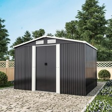 Garden Storage Shed 12x10,10x8,8x8,6x8,4x8,4x6ft Metal Tool House With Free Base