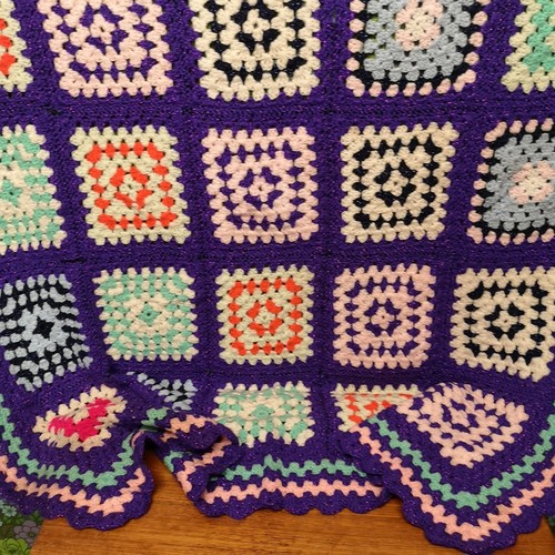 Purple green granny squares - granny,