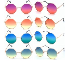 Tendy Octagon Frame Sunglasses Retro Style Hexagon Hippy Festival Fashion gift