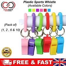 Colourful Plastic Sports Whistle Loud Football Referee Teacher Keychain Keyring