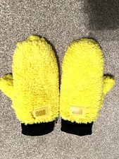 UGG Neon Yellow Fluff Mittens