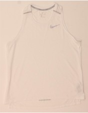 NIKE Mens Dri Fit Vest Top Large White Polyester KS06