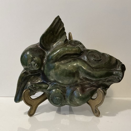 Vintage metallic green ceramic - vintage,