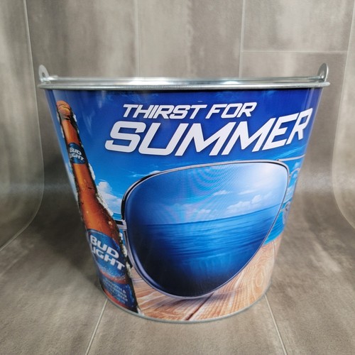 Bud light metal beer bucket - light,