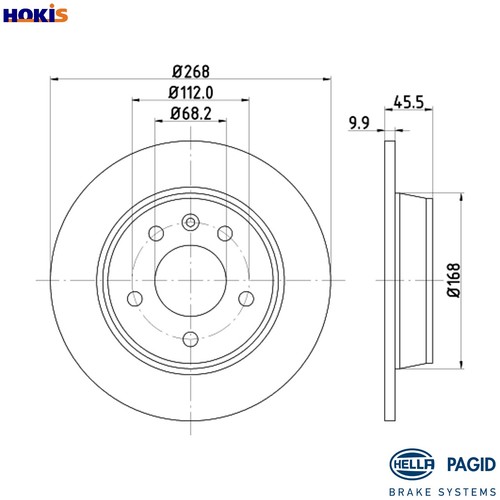 Brake disc 8dd 355 - disc, 104-501