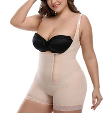 Women's Open Bust Tummy Control Shapewear Zipper and Hook Butt Lifter Adjustable