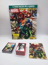 MARVEL SUPER HEROES BLANK FIGURE ALBUM + COMPLETE SET + 36 PANINI CARDS 2017