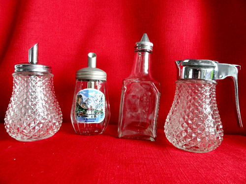 Vintage glass sugar vinegar - sugar, /vinegar