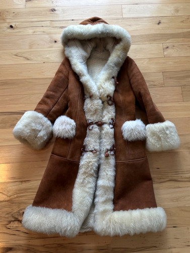 Shearling leather vintage fur - leather,