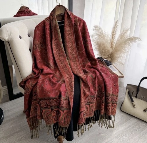 Bohemian style pashmina red - style,
