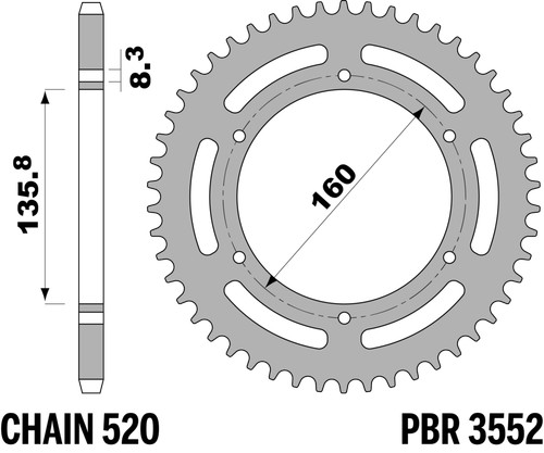 Pbr rear sprocket silver - pbr,