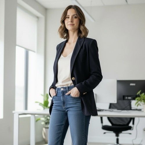 Sonia bogner navy blue blazer - bogner,
