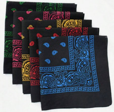 UK 100% Cotton Paisley Black