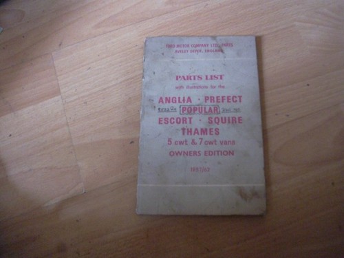 Ford parts catalogue - catalogue, anglia