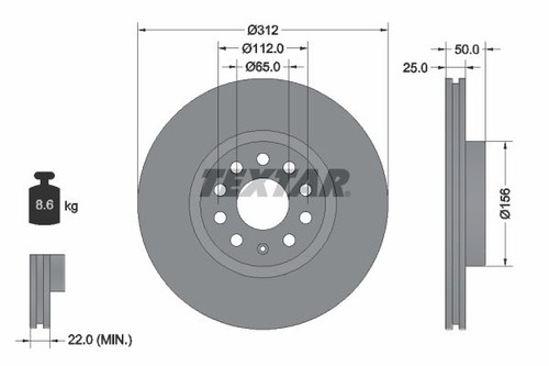 Brake disc textar 92120505 - brake,
