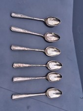 Six Small Silver Plated Tea Spoons