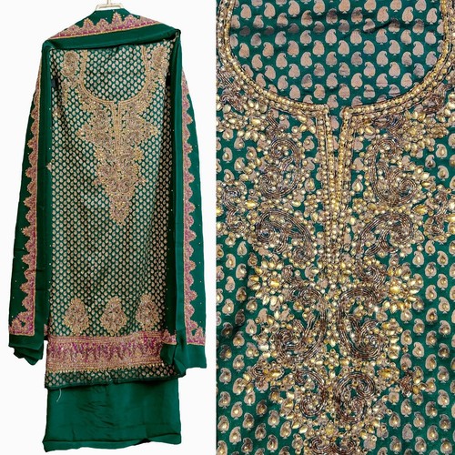 Green banarasi brocade - green, silk
