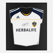 Framed Beckham Signed Shirt, LA Galaxy Home White [Lite]