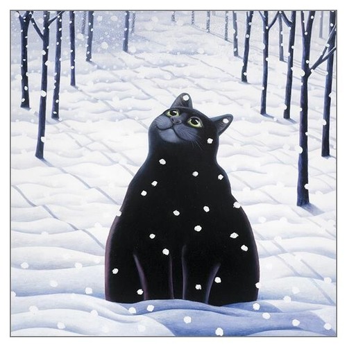 Cat themed christmas card - christmas,