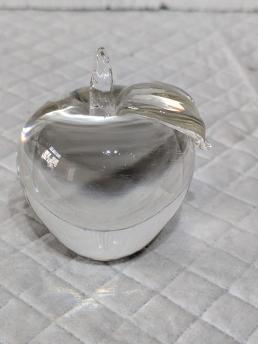 Apple paperweight clear glass - paperweight,
