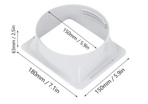 Square round exhaust duct - square, to