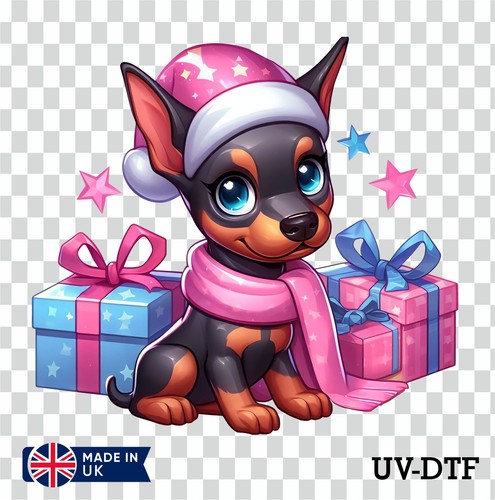 Chrismtas doberman puppy dog - chrismtas,