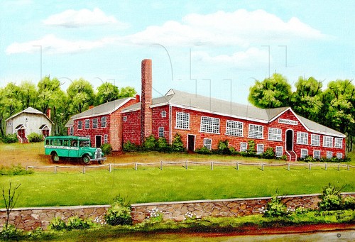 Landscape folk art prints - folk,