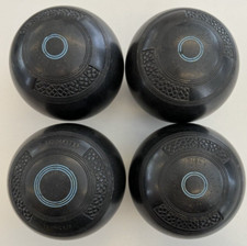 Vintage Thomas Taylor Size 5 Bowls Indoor Long & Short Matt Or Outdoor Blue Ring