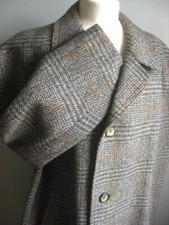 Vintage wool trench COAT 46 pure new wool luxury CROMBIE tweed COOPER & MCKENZIE