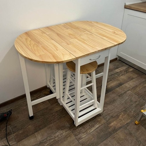 Breakfast bar table and stools - table,