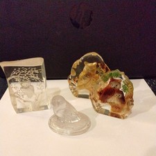 4 VINTAGE  GLASS  OWL