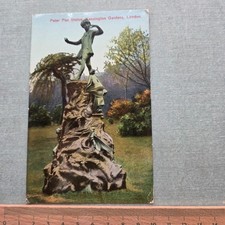 Vintage Postcard Peter Pan Statue Kensington Gardens, London.