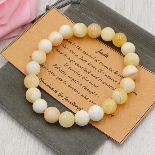 Honey jade bracelet stretch - jade,