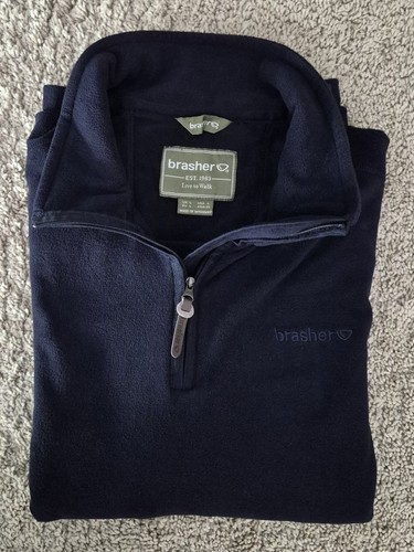 Brasher zip fleece navy - brasher,