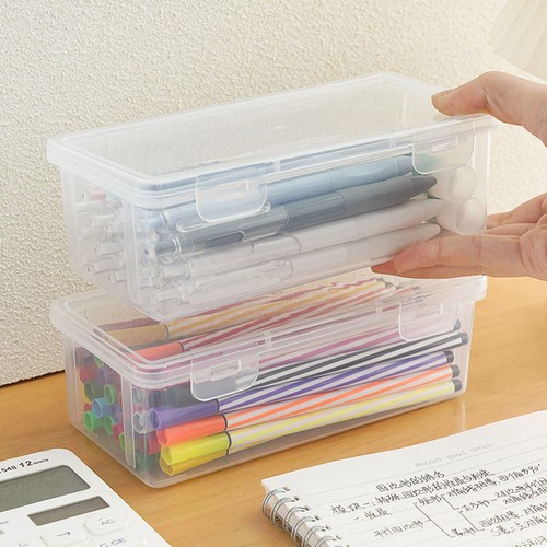 Clear pencil box - large, storage