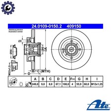 2x BRAKE DISC 24.0109-0150.2