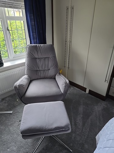 Swivel armchair and footstool - swivel,