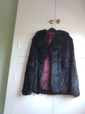 BLK Coney Fur Jacket Real Fur Coat  Size 10