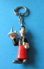 Vintage VITTEL Bottled Water Advertising Keyring, Rubber. Good Condition. Waiter