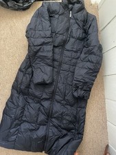 Lands' End Women's Black Full Length Puffer Coat Size 10/12  Reversible