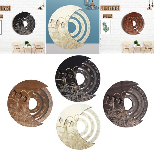 Rustic moon wooden calendar - wooden,