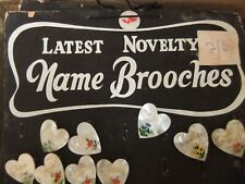 love sweetheart name badge A - Z 1950s 60s brooch stock email for name £11 each,