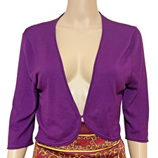KALICO Woman's Beautiful Purple Bolero Cardigan Size 12 VGC