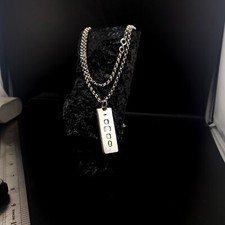 vintage 1977 Sterling Silver Long belcher chain 1/2oz ingot pendant 30inch 45g