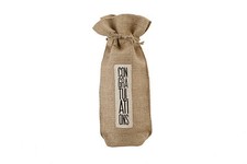  Assorted Slogans Jute Wine Bottle Gift Bag - Bags - Hessian Natural
