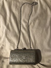 Brand new Carvela Kurt Geiger silver glitter clutch or crossbody bag