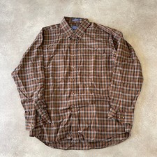 Sir Pendleton Shirt Mens XL Checkered Wool Flannel Button Up, Top, Brown